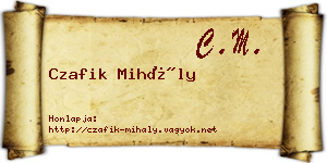 Czafik Mihály névjegykártya
